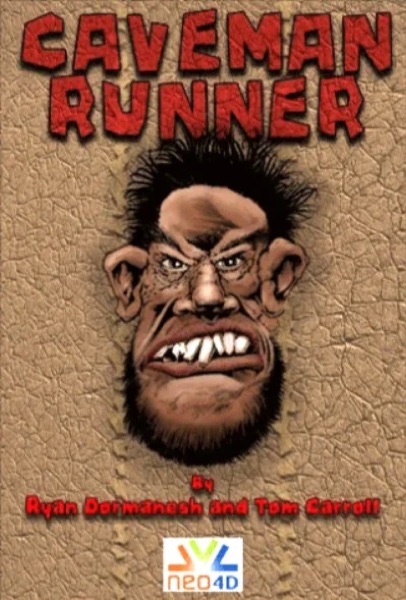 Original Caveman Runner artwork, credited to Ryan Dormanesh and Tom Carroll
